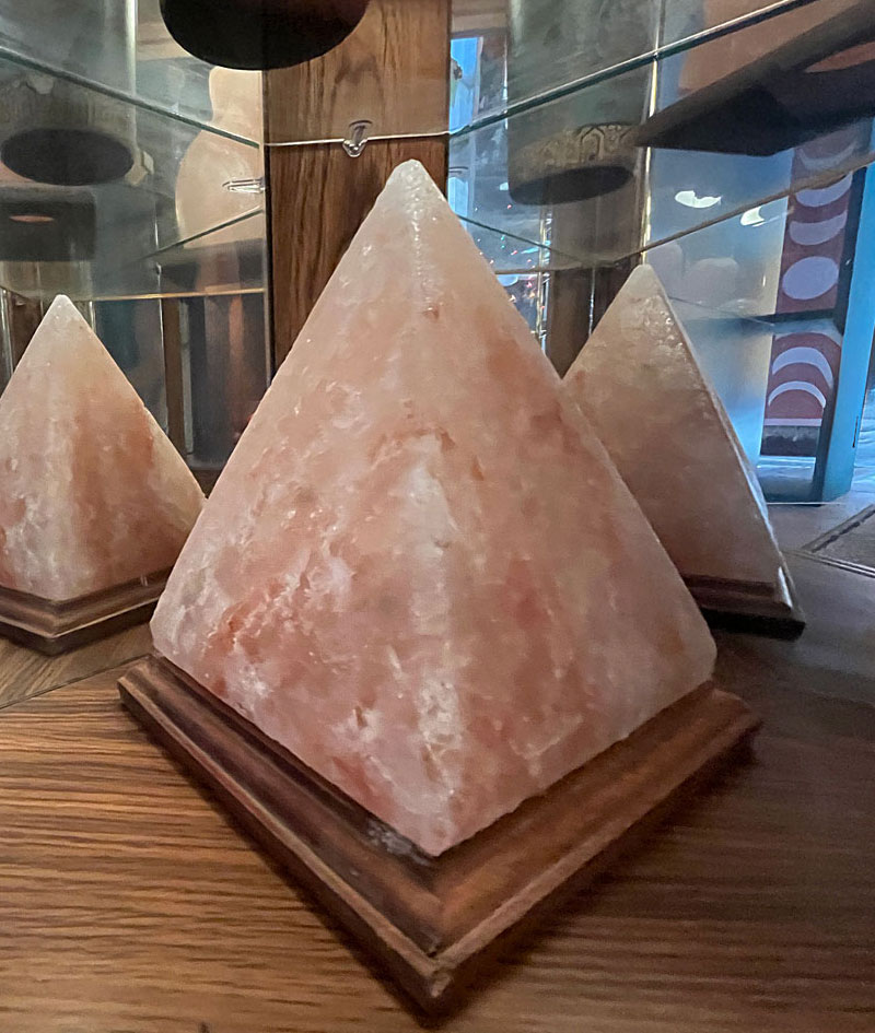 pyriamid shaped salt lamp